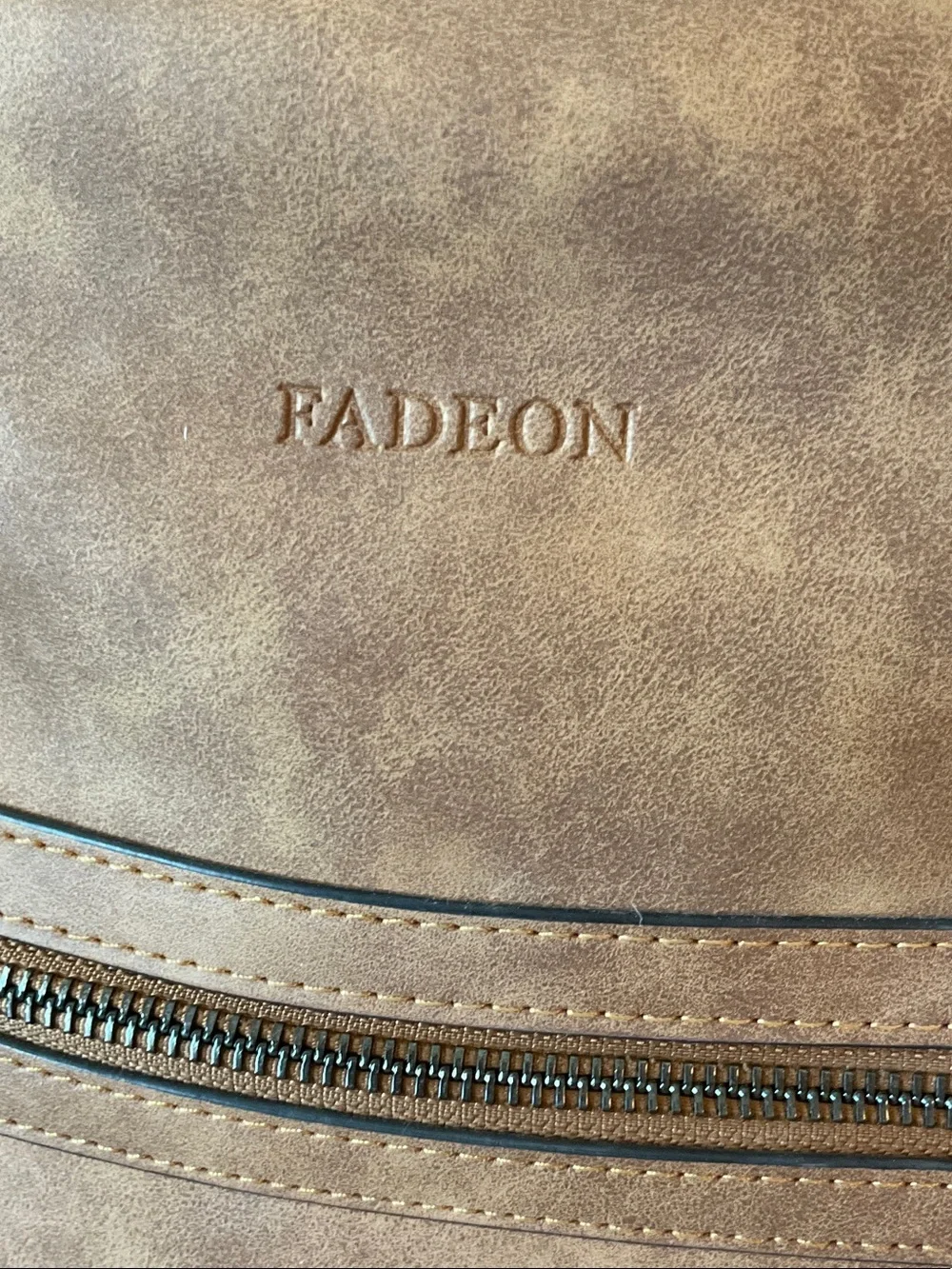 Fadeon Tan Leatherette Men's Backpack - Casual Everyday Bag